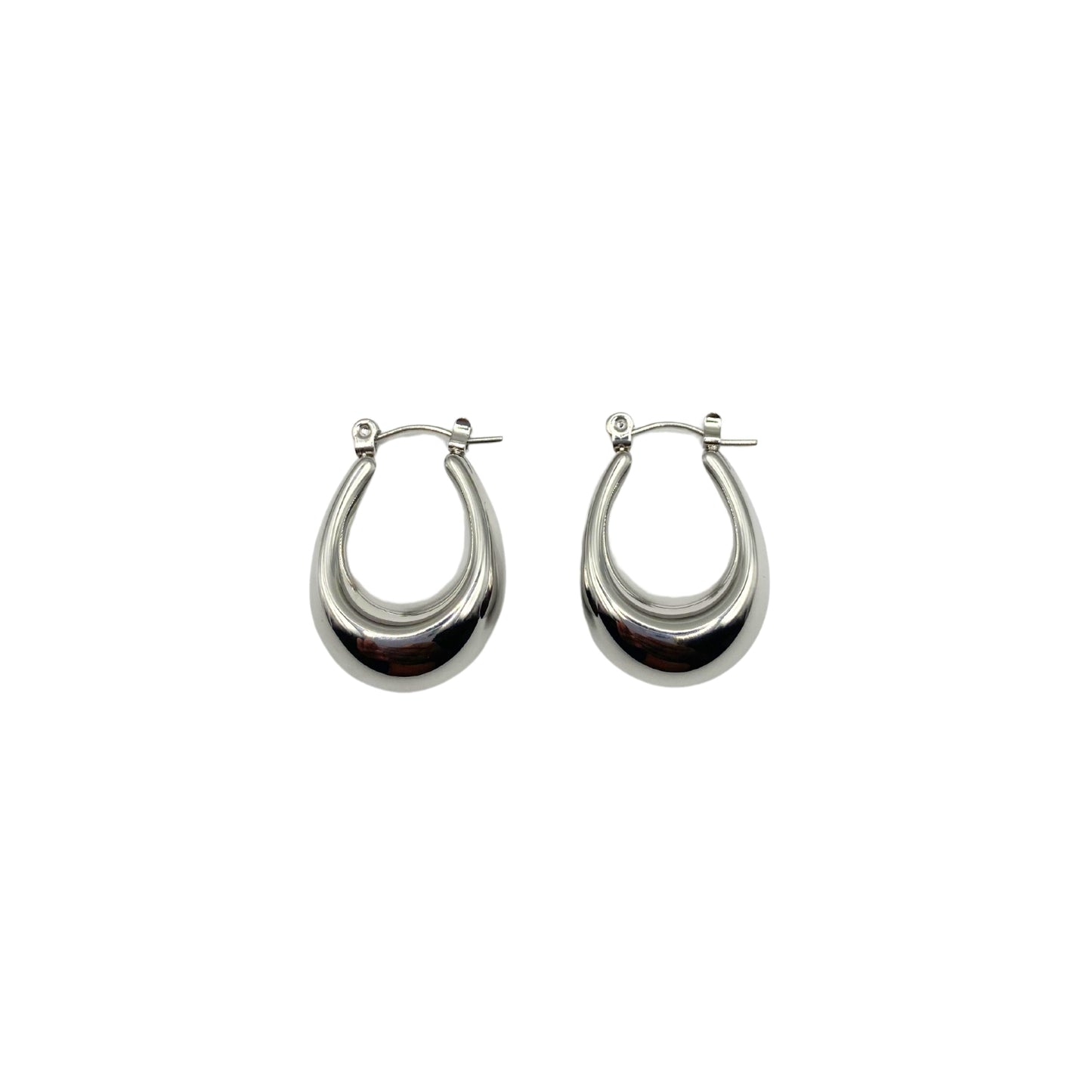 Silver Oval Hoops