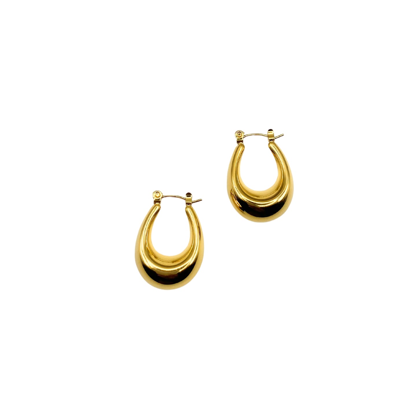 Gold Oval Hoop Earrings