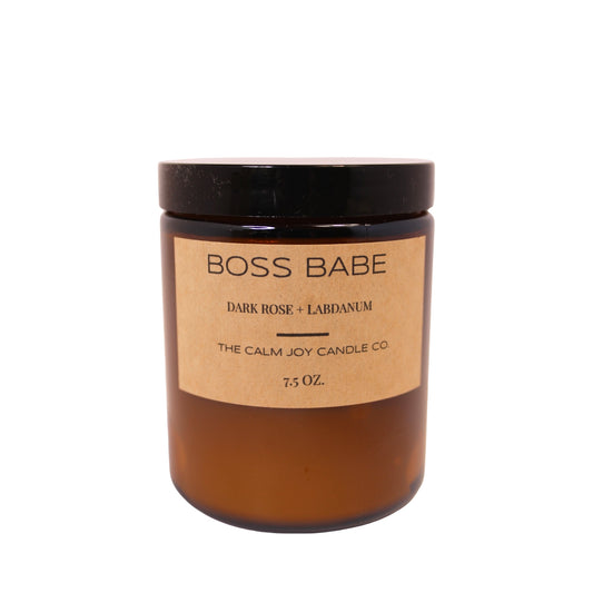 BOSS BABE - Dark Rose and Labdanum Scented Jar Candle